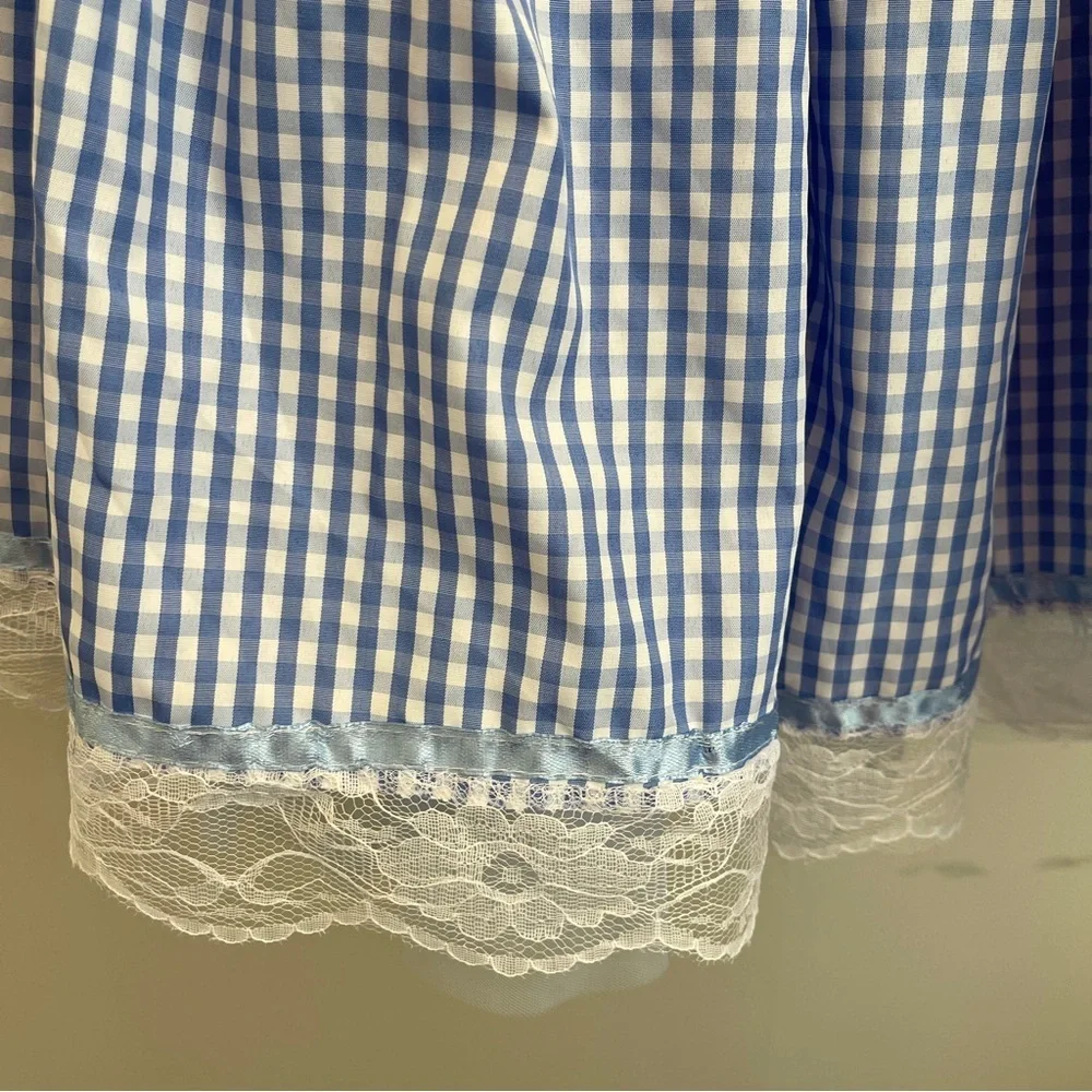 Wizard of Oz Dorothy costume dress blue white gingham lace accents Women’s Small